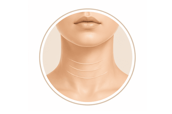 Icon showing deeper horizontal neck lines caused by repeated skin folding and collagen loss