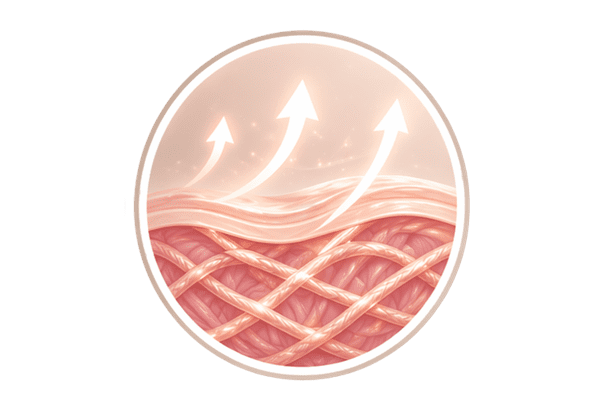 Skin elasticity and strength supported by extracellular matrix structure
