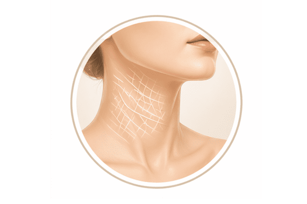Icon representing fine lines and crepey neck skin caused by dehydration and collagen loss