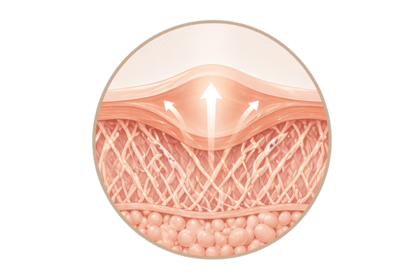 Calcium hydroxyapatite filler providing structural support and lifting effect in skin layers