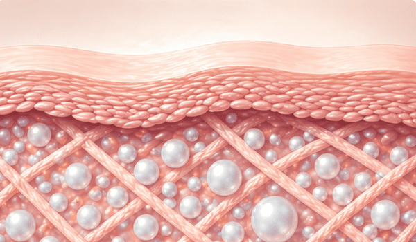 Calcium hydroxyapatite filler providing immediate structural support and lifting effect in skin layers