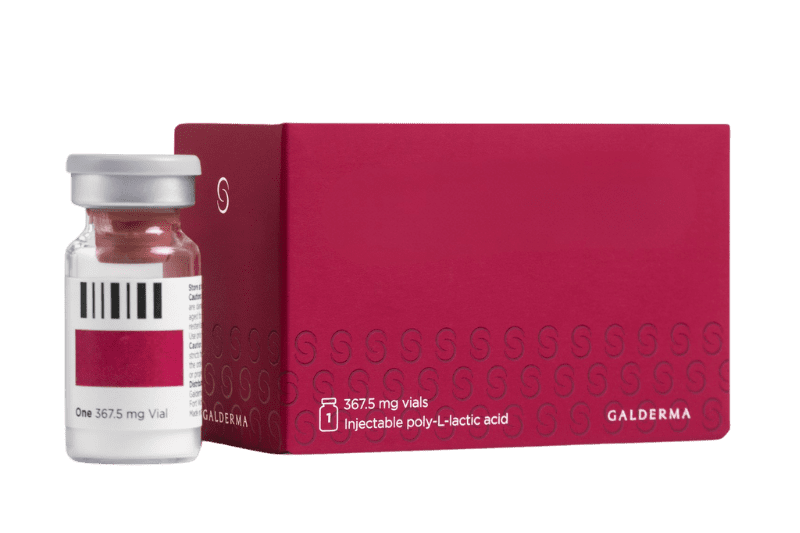 Sculptra Body (PLLA-SCA) collagen biostimulator vial and packaging.