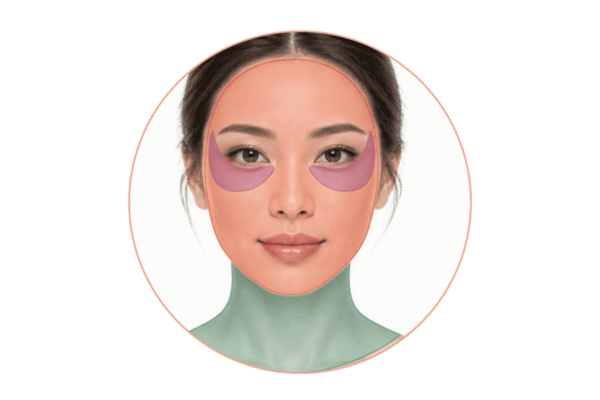 Face and eye treatment areas highlighted for Morpheus8 RF microneedling