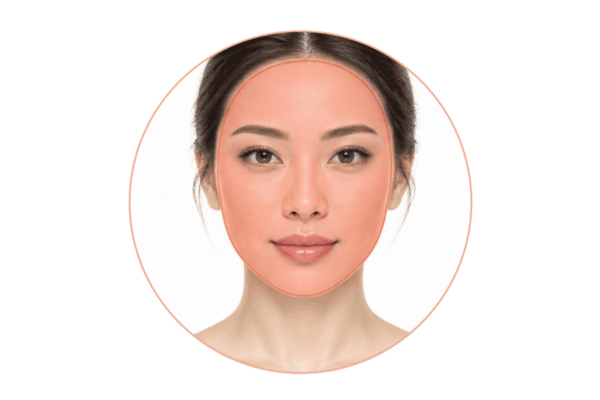 Full-face treatment areas highlighted for Morpheus8 RF microneedling