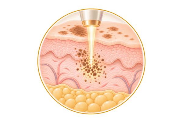 Targeted energy reaching pigment within the skin during pigmentation treatment