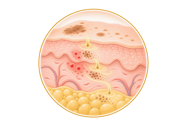 Skin barrier with inflammatory signals settling before pigmentation treatment