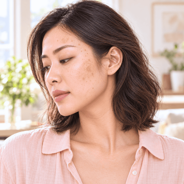 Asian woman with facial pigmentation and brown spots
